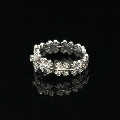 18ct white gold diamond ring in size N with sparkling central diamond and elegant band, unbranded jewelry.