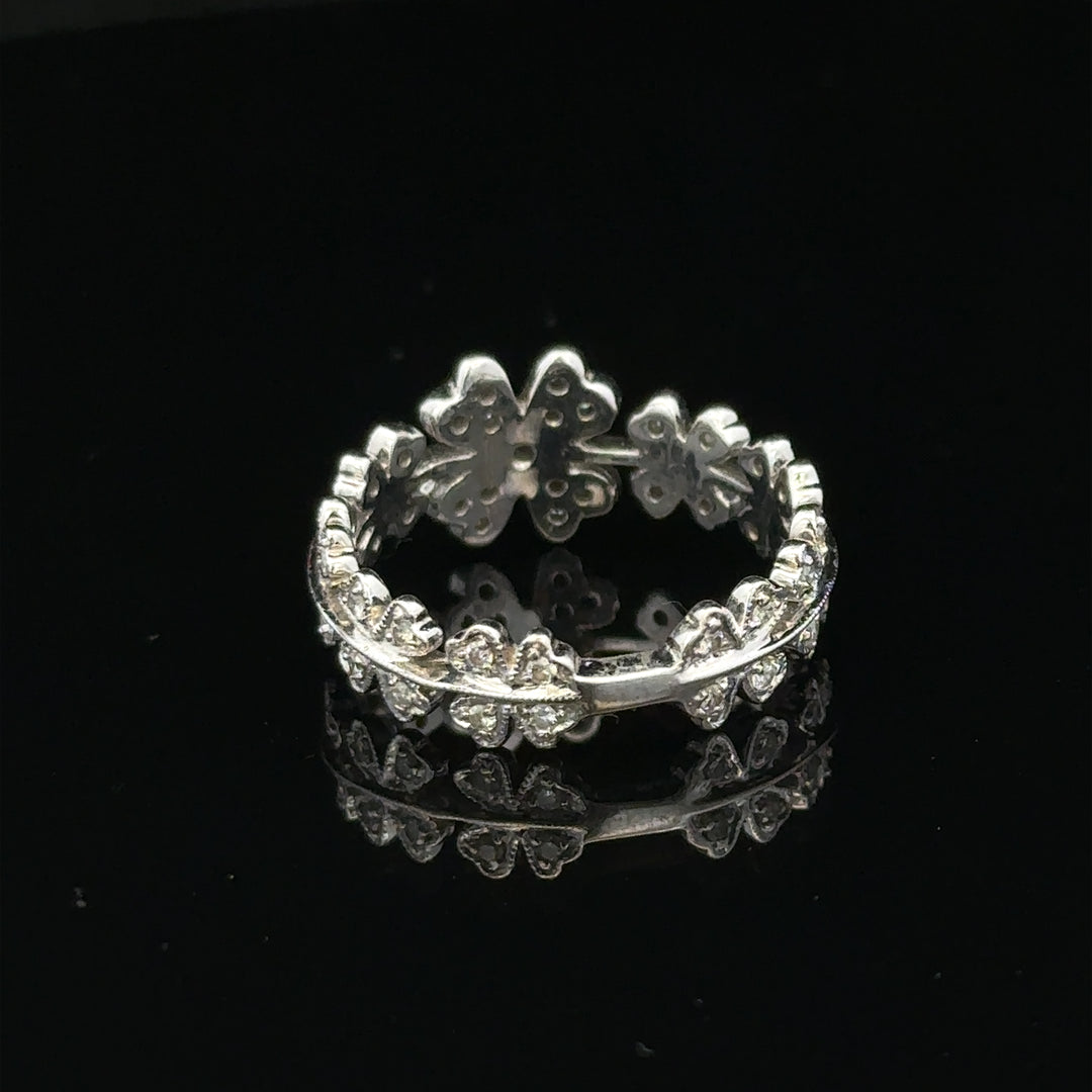 18ct white gold diamond ring in size N with a sparkling central diamond and elegant band, unbranded jewelry accessory.