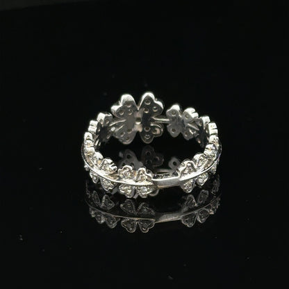18ct white gold diamond ring in size N with a sparkling central diamond and elegant band, unbranded jewelry accessory.