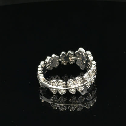 18ct white gold diamond ring in size N with sparkling diamonds, featuring a sleek and elegant design.