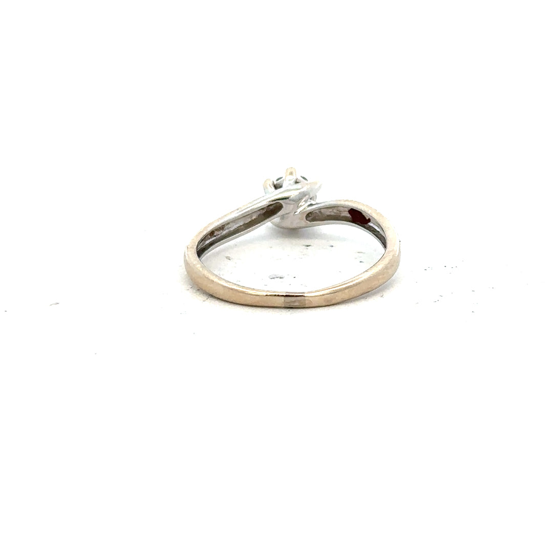 18ct white gold diamond ring in size N with sparkling diamonds, showcasing elegant jewelry craftsmanship.