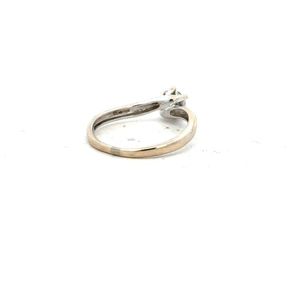 18ct white gold diamond ring in size N with sparkling diamonds, showcasing elegant jewelry craftsmanship.