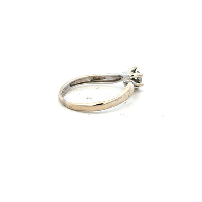 18ct white gold diamond ring in size N with sparkling diamonds, featuring a sleek and elegant design.