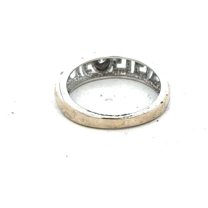 18ct white gold diamond ring size N with sparkling diamonds, elegant jewelry piece showcasing fine craftsmanship and brilliance.