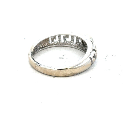 18ct white gold diamond ring size N with sparkling diamonds, showcasing elegant design and fine craftsmanship.