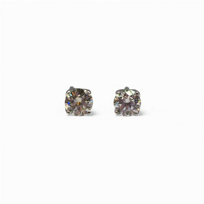 18ct white gold diamond stud earrings with round-cut diamonds, elegant and sparkling jewelry for special occasions.
