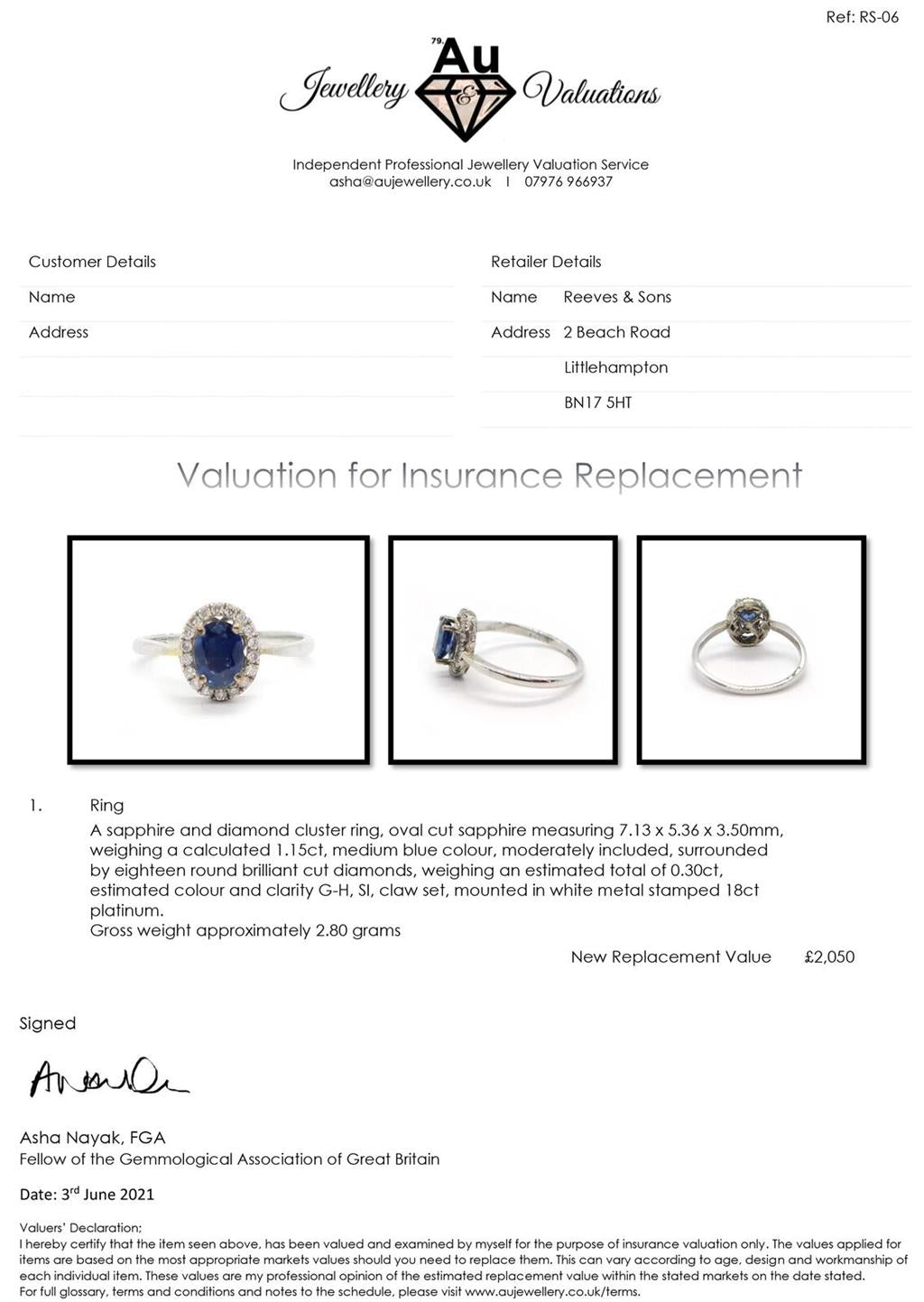 Elegant 18ct white gold sapphire and diamond ring showcasing a central blue sapphire surrounded by sparkling diamonds.