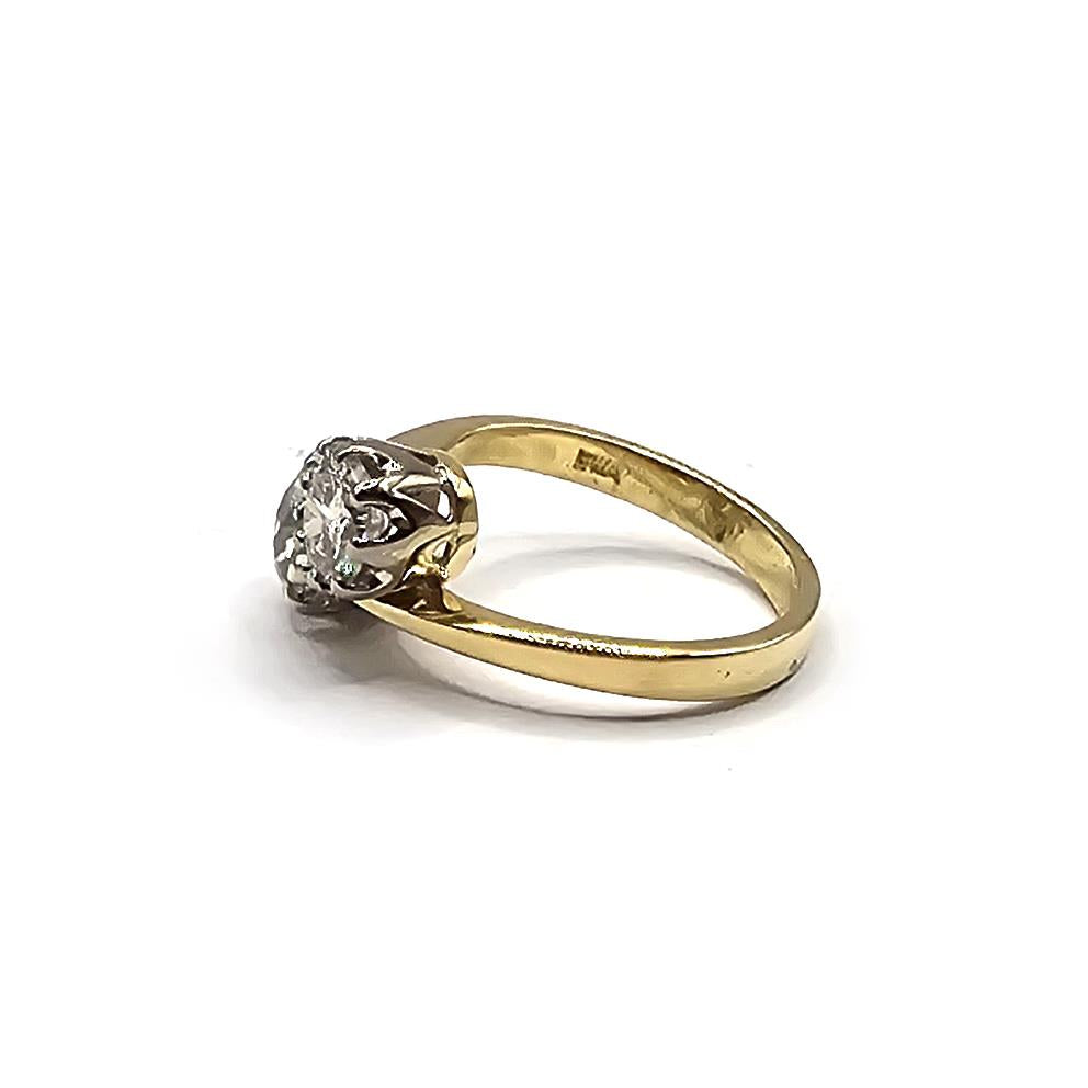 18ct yellow gold diamond two-stone crossover ring, size I, featuring 1.70 carats of sparkling diamonds and elegant design.