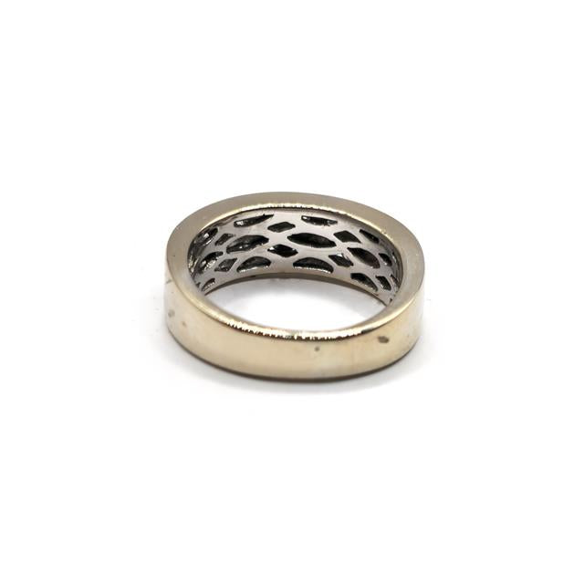 18ct yellow gold 2-row eternity diamond ring with sparkling diamonds, unbranded jewelry for elegant style.