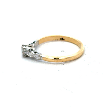 18ct yellow gold and platinum diamond ring, size M, unbranded, featuring a sparkling diamond setting and a sleek band design.