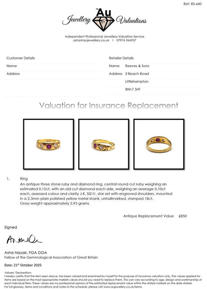 Antique 18ct yellow gold ring featuring a ruby and diamond accents, showcasing intricate vintage design and craftsmanship.