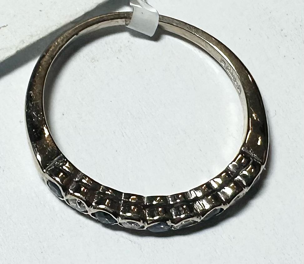 18ct yellow gold diamond and sapphire ring in size M, featuring a detailed design with sparkling gemstones.