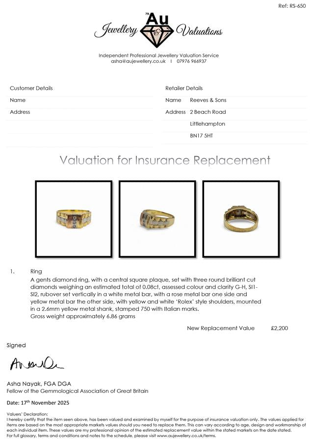 18ct yellow gold diamond ring with a sparkling central diamond, unbranded, showcasing elegant jewelry design.