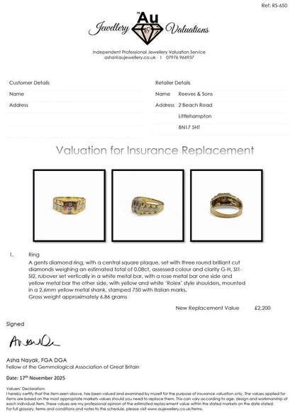 18ct yellow gold diamond ring with a sparkling central diamond, unbranded, showcasing elegant jewelry design.