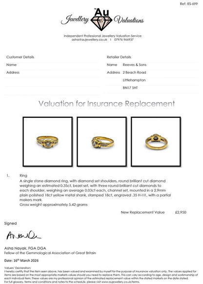 18ct yellow gold diamond ring featuring sparkling diamonds, elegant design, unbranded jewelry piece.