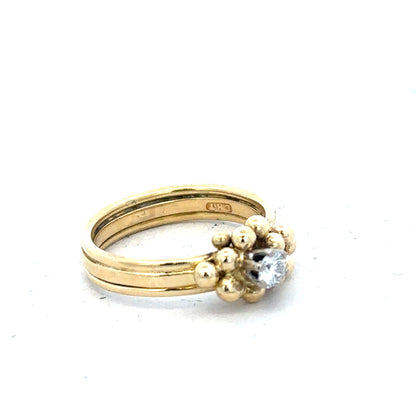 18ct yellow gold diamond ring in size I featuring a sparkling diamond setting, unbranded jewelry.