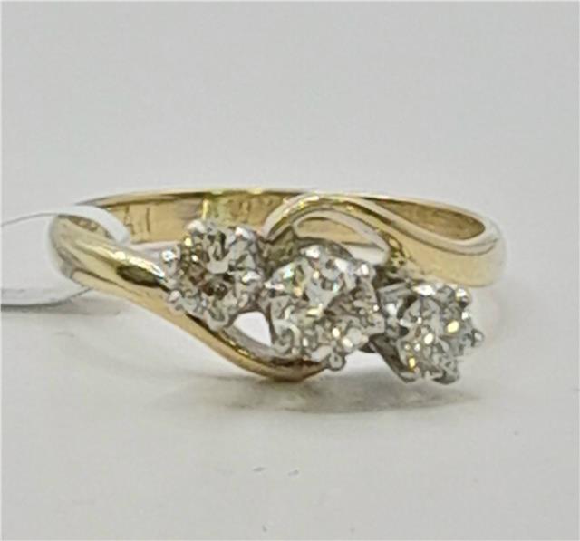18ct yellow gold diamond ring in size J, featuring a sleek design and sparkling diamonds, weighing 2.4g.