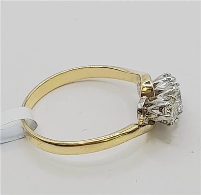 18ct yellow gold diamond ring, size J, with sparkling diamonds, weighing 2.4g, unbranded jewelry for elegant wear