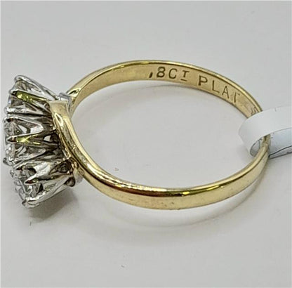 18ct yellow gold diamond ring in size J, unbranded, featuring sparkling diamonds and a sleek design, weighs 2.4 grams.