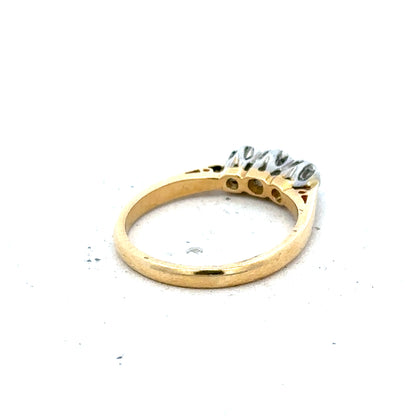 18ct yellow gold diamond ring with size J, featuring sparkling diamonds and a 2.5g weight, unbranded jewelry accessory