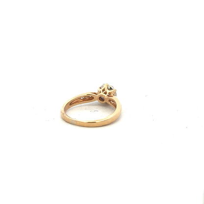 18ct yellow gold diamond ring in size J with sparkling diamonds, elegant jewelry piece with a classic design.