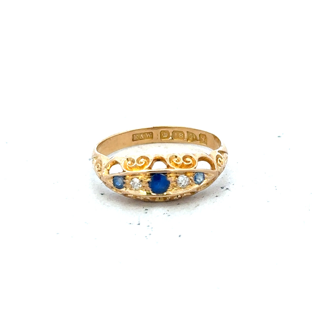 18ct yellow gold diamond ring, size J, featuring a sparkling diamond set in a simple, elegant band.