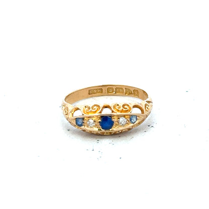 18ct yellow gold diamond ring, size J, featuring a sparkling diamond set in a simple, elegant band.