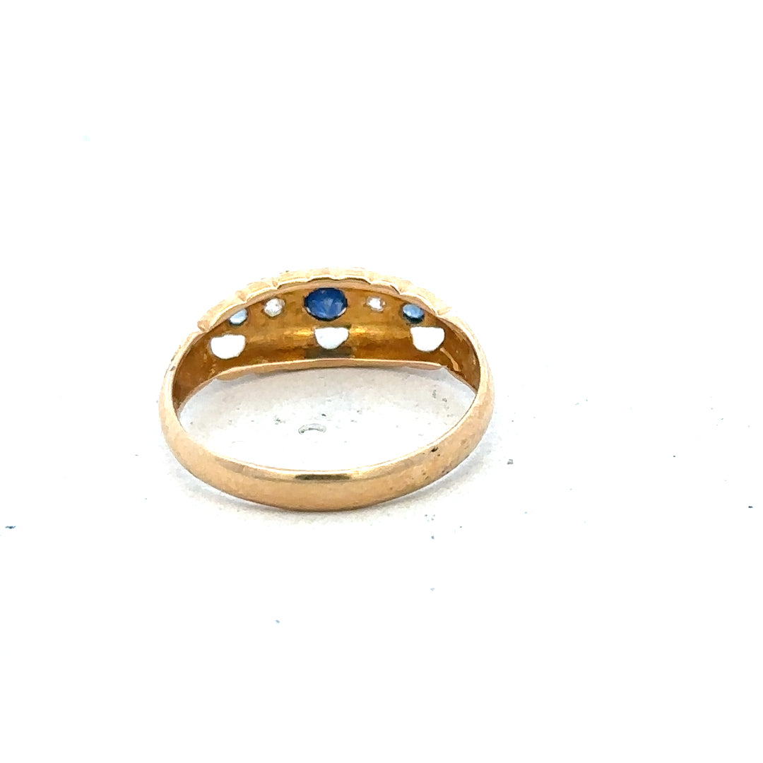 18ct yellow gold diamond ring in size J with sparkling diamonds, showcasing elegant craftsmanship and classic jewelry design.