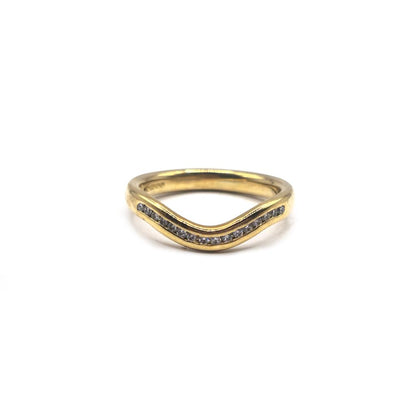 18ct yellow gold diamond ring in size K with sparkling diamonds, featuring a classic and elegant design.