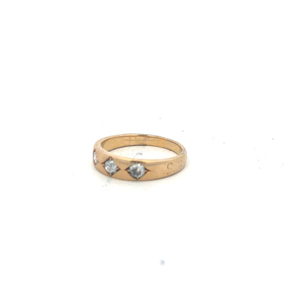 18ct yellow gold diamond ring size K1/2 with sparkling diamonds, elegant jewelry piece showcasing fine craftsmanship.