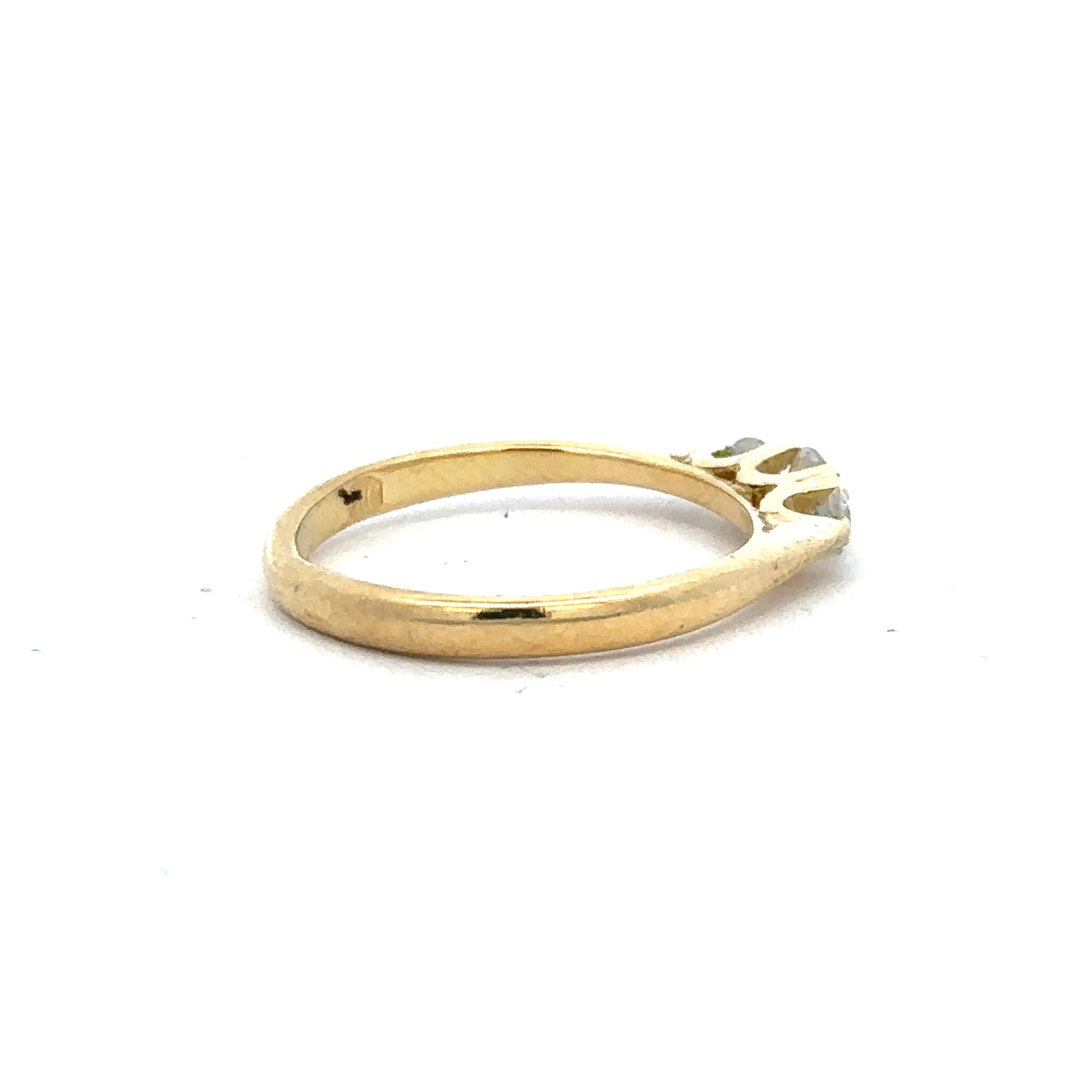 18ct yellow gold diamond ring in size L with sparkling diamonds, unbranded jewelry piece with elegant design.