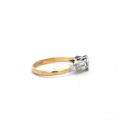 18ct yellow gold diamond ring in size L, featuring a sparkling diamond setting and smooth band, unbranded jewelry accessory.