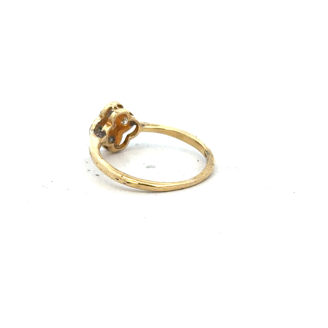 18ct yellow gold diamond ring, size L, featuring a sparkling diamond setting, unbranded jewelry piece.