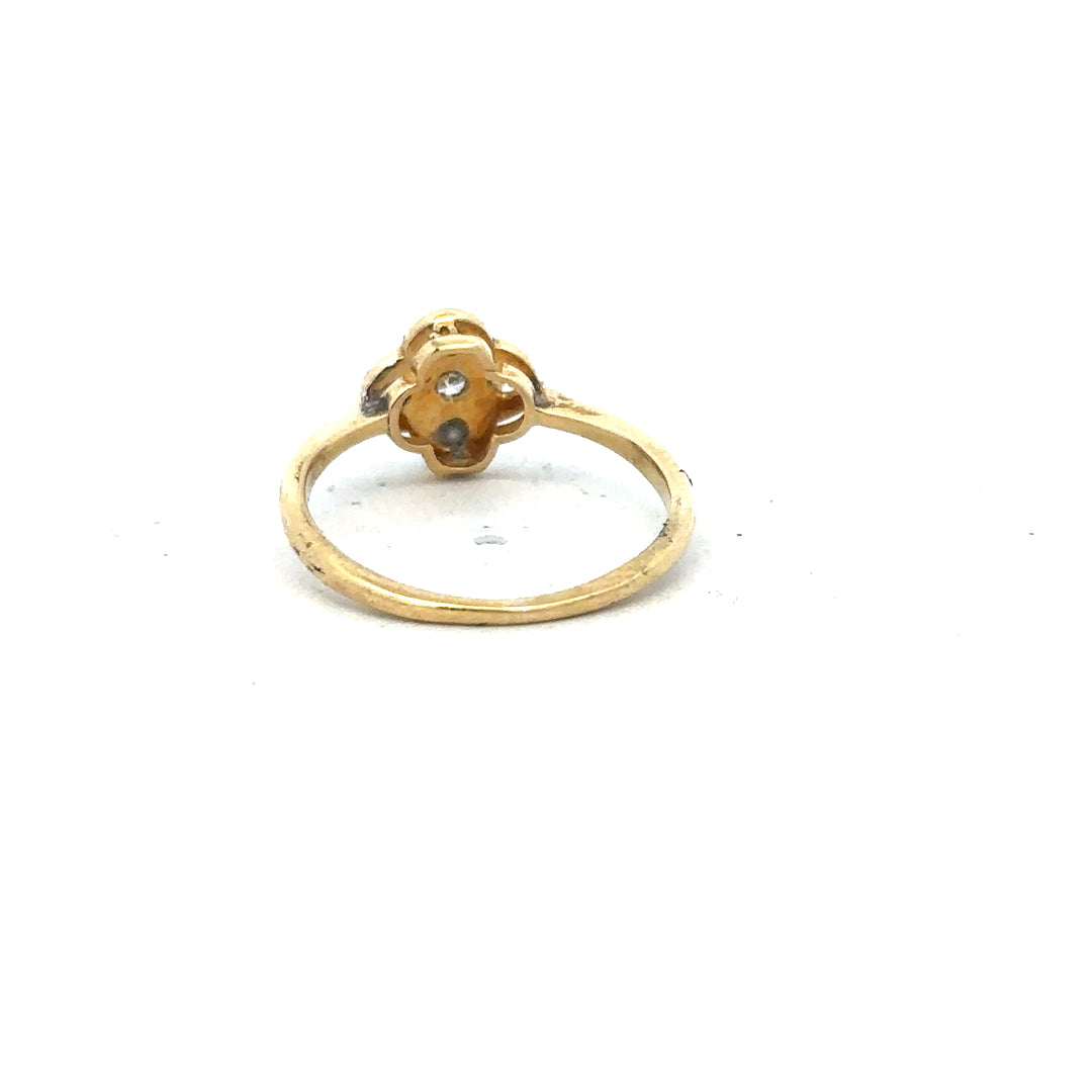 18ct yellow gold diamond ring in size L with sparkling diamonds, featuring a classic and elegant design.