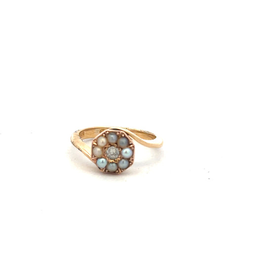 18ct yellow gold diamond ring, size L, featuring sparkling diamonds and a classic band design.