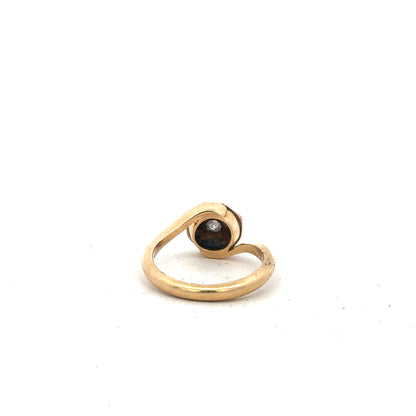 18ct yellow gold diamond ring in size L featuring a sparkling central diamond and a sleek, classic band design.