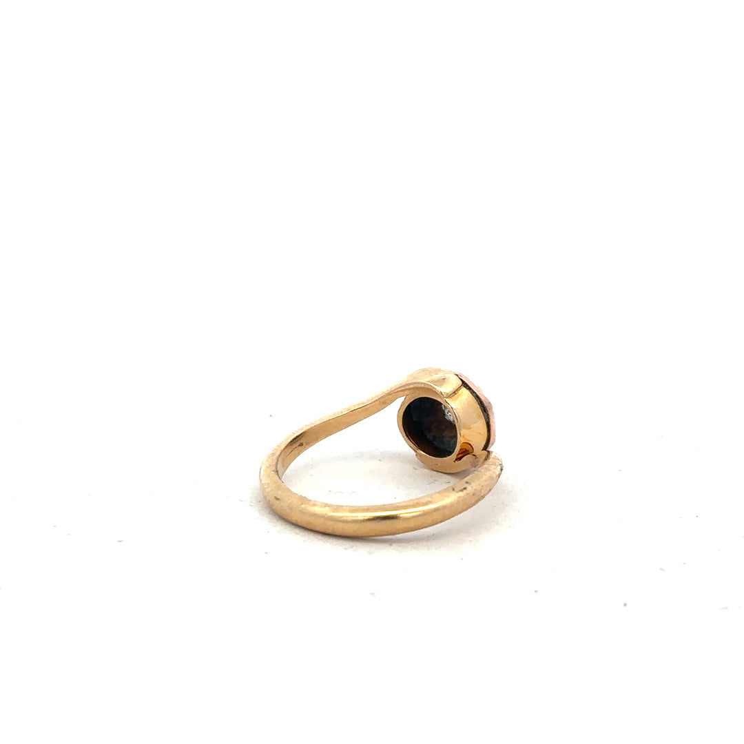 18ct yellow gold diamond ring in size L with sparkling diamonds, elegant and classic jewelry piece.