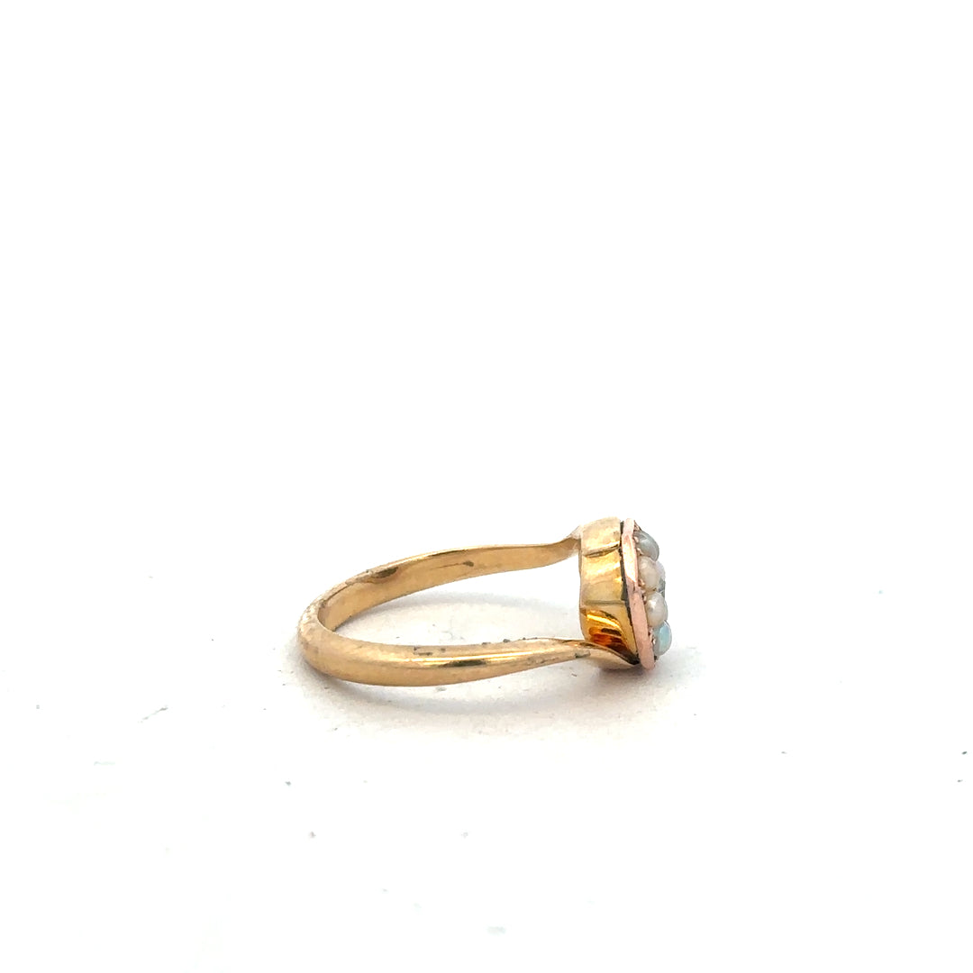 18ct yellow gold diamond ring in size L with sparkling diamonds, showcasing a elegant and classic jewelry design.