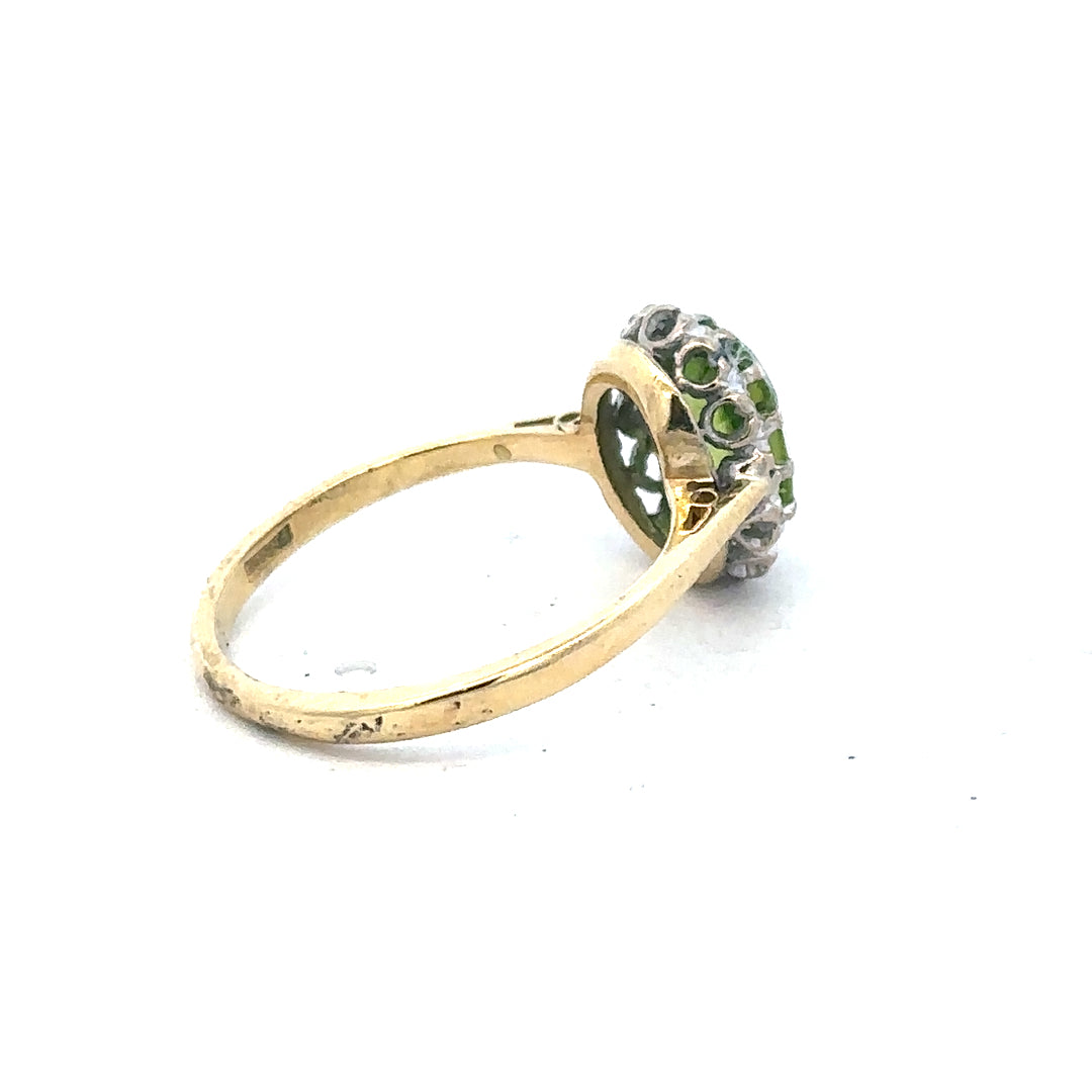 18ct yellow gold diamond ring in size L with sparkling diamonds, featuring a sleek and elegant design.