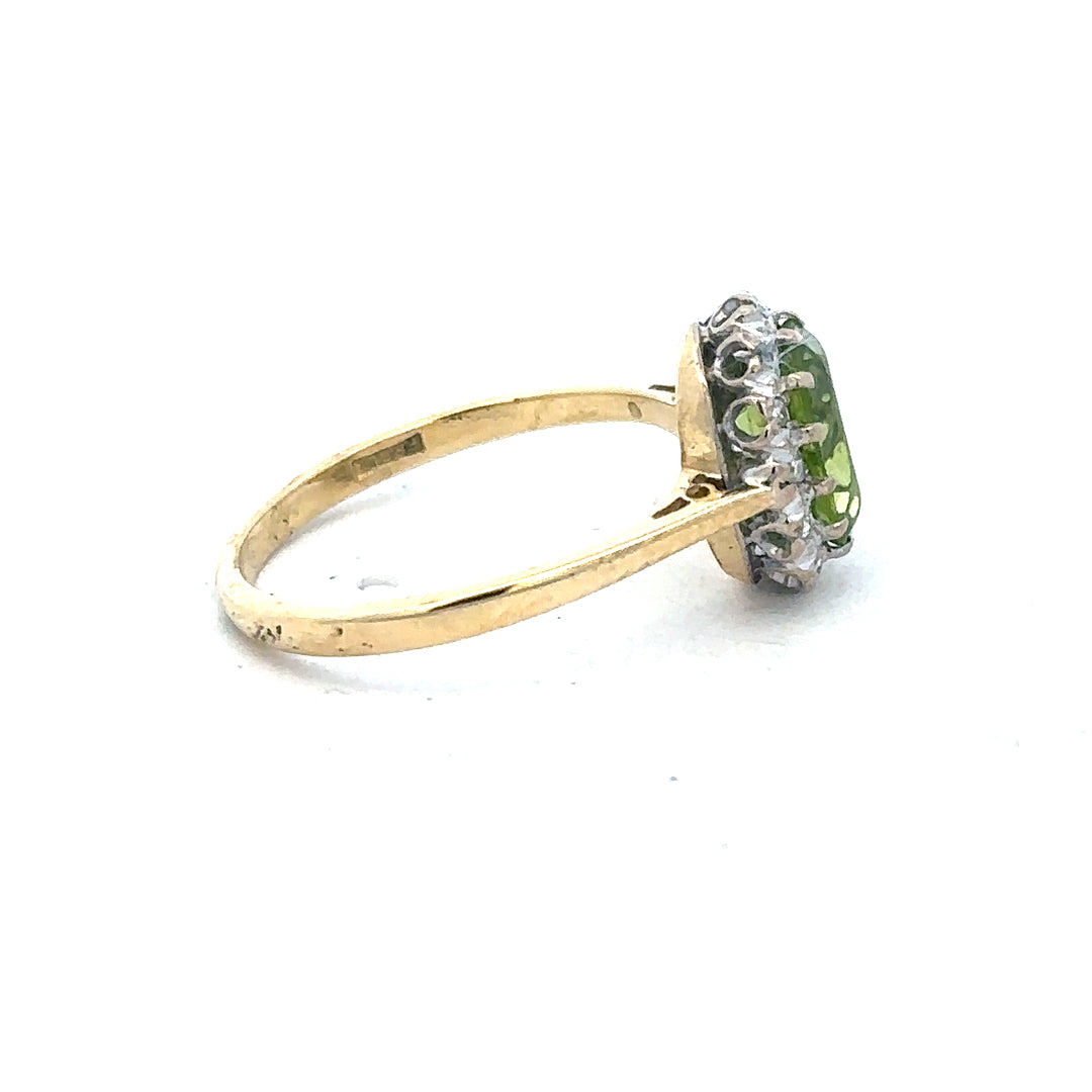 18ct yellow gold diamond ring in size L with sparkling diamonds, elegant jewelry piece.