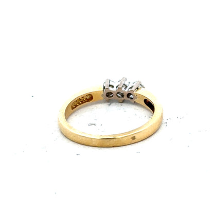 18ct yellow gold diamond ring in size L1/2, featuring sparkling diamonds and a polished band, unbranded jewelry accessory.
