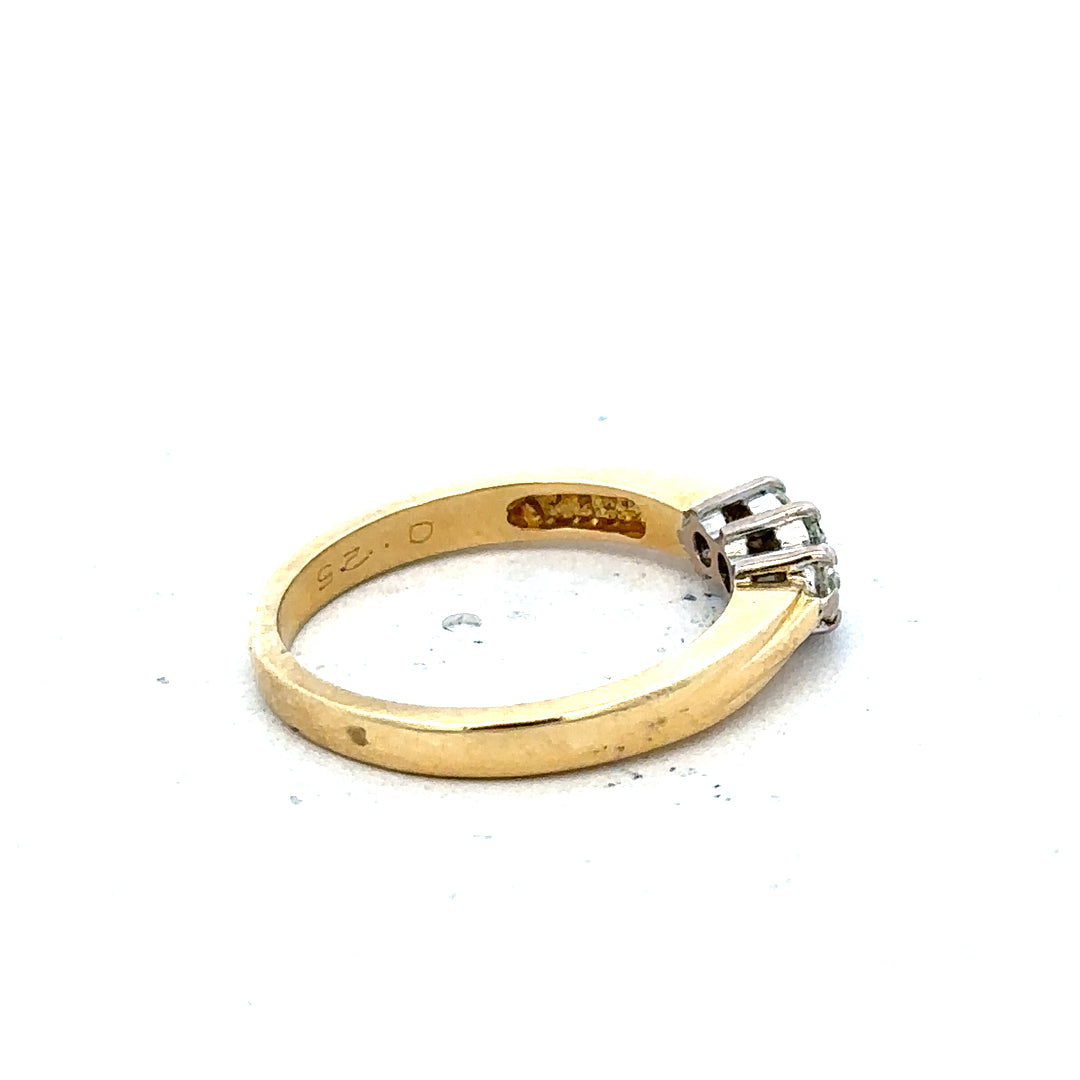 18ct yellow gold diamond ring in size L1/2, featuring a sparkling diamond set in a polished gold band.