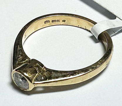 18ct yellow gold diamond ring size L1/2, featuring sparkling diamonds and a classic design, unbranded jewelry item.