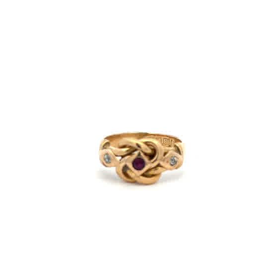 18ct yellow gold diamond ring in size M with sparkling diamonds, featuring a sleek and elegant design.