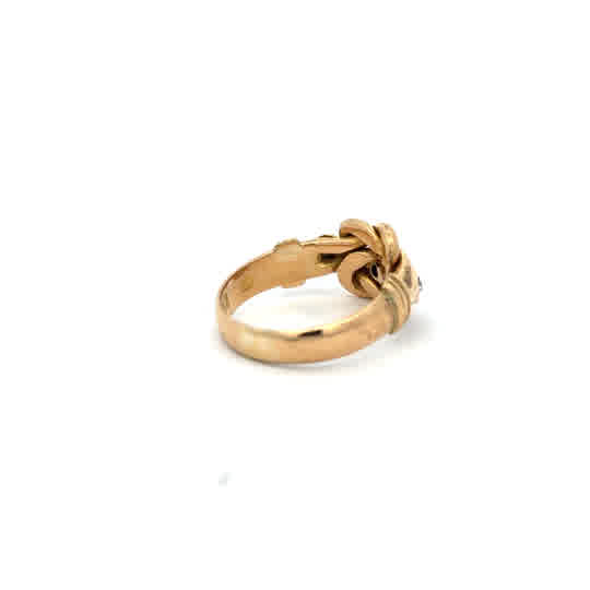 18ct yellow gold diamond ring in size M with sparkling diamonds, showcasing elegant jewelry design.