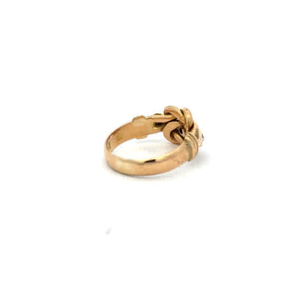 18ct yellow gold diamond ring in size M with sparkling diamonds, showcasing elegant jewelry design.