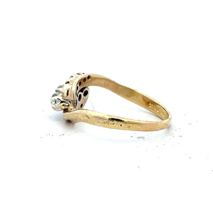 18ct yellow gold diamond ring in size M, featuring a sparkling diamond setting with a sleek, elegant design.