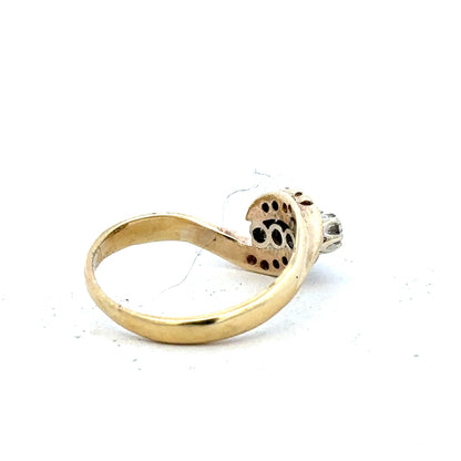 18ct yellow gold diamond ring in size M, featuring a sparkling diamond setting and a sleek, elegant band.