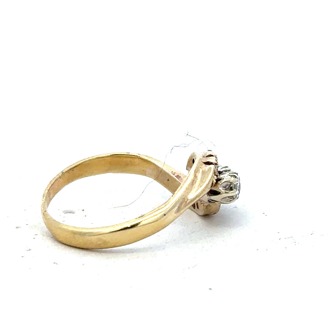 18ct yellow gold diamond ring in size M with sparkling diamonds, crafted for elegance and fine jewelry collection.