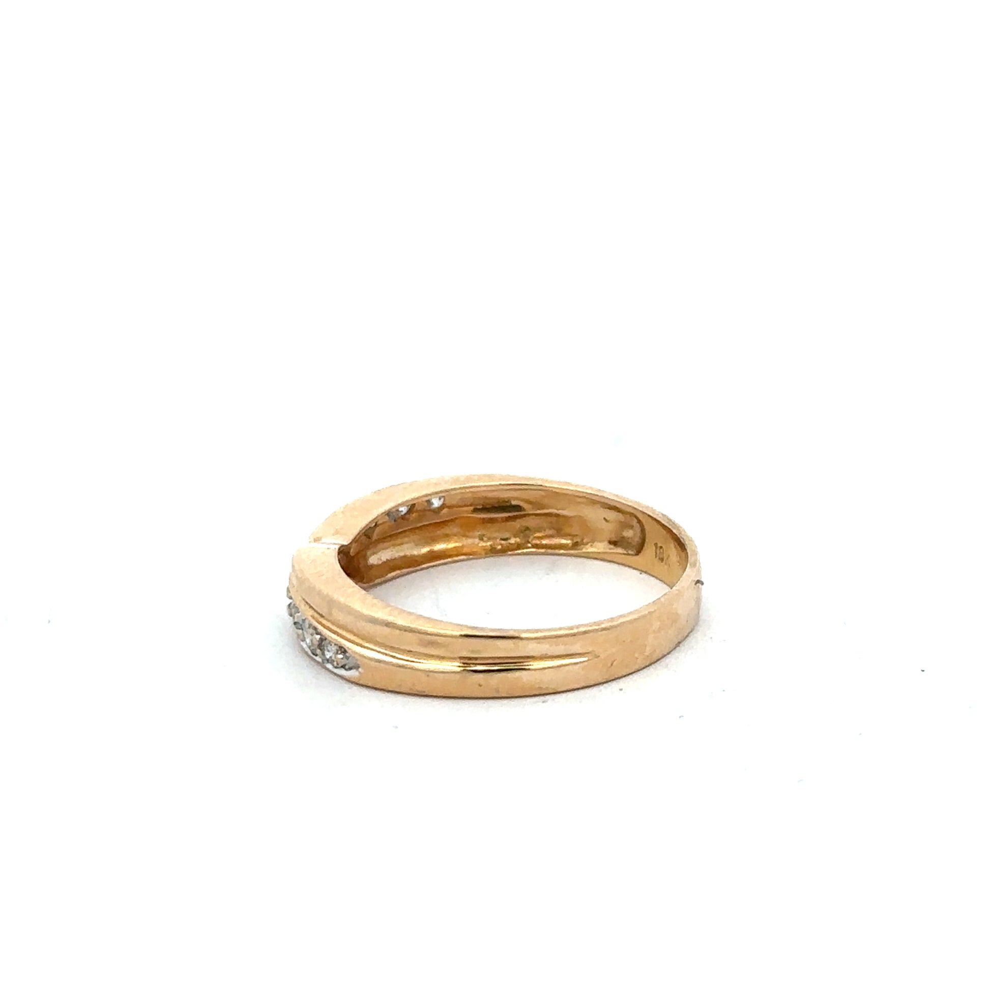18ct yellow gold diamond ring in size N with sparkling diamonds, unbranded jewelry designed for elegant style.